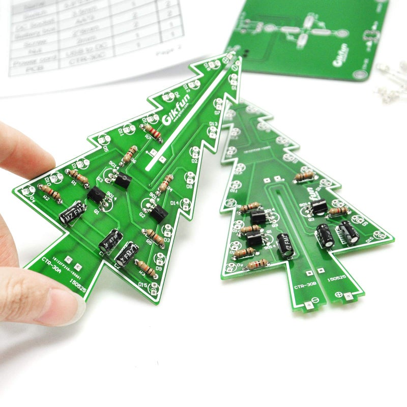 Gikfun مجموعة كيت دي آي واي لشجرة عيد الميلاد 3D من جيكفن مع مصابيح LED ملونة 7 ألوان EK1697 - Image 5